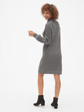 Cozy Blouson Sleeve Turtleneck Sweater Dress