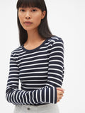 Modern Stripe Long Sleeve Crewneck T-Shirt
