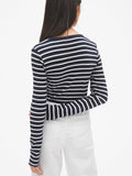 Modern Stripe Long Sleeve Crewneck T-Shirt