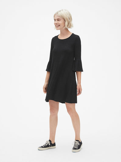 Softspun Bell-Sleeve Swing Dress