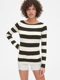 Modern Stripe Long Sleeve Boatneck T-Shirt
