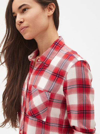Drapey Plaid Flannel Pocket Shirt