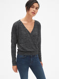Softspun Long Sleeve Wrap-Front Top