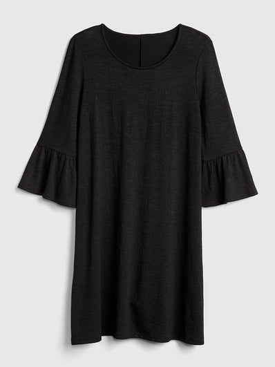 Softspun Bell-Sleeve Swing Dress