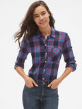 Drapey Plaid Flannel Pocket Shirt