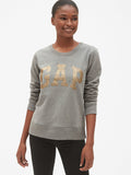 Glitter Logo Crewneck Pullover Sweatshirt