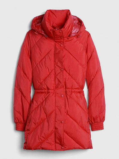 ColdControl Elongated Puffer Jacket with Cinched-Waist