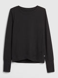 GapFit Long Sleeve Tulip-Front Top in Brushed Tech Jersey