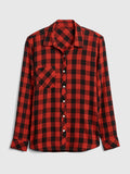 Drapey Plaid Flannel Pocket Shirt